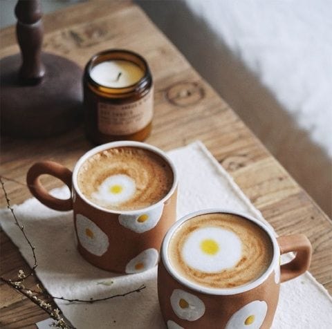 Egg Hand Painted Coffee Mug Blackbrdstore