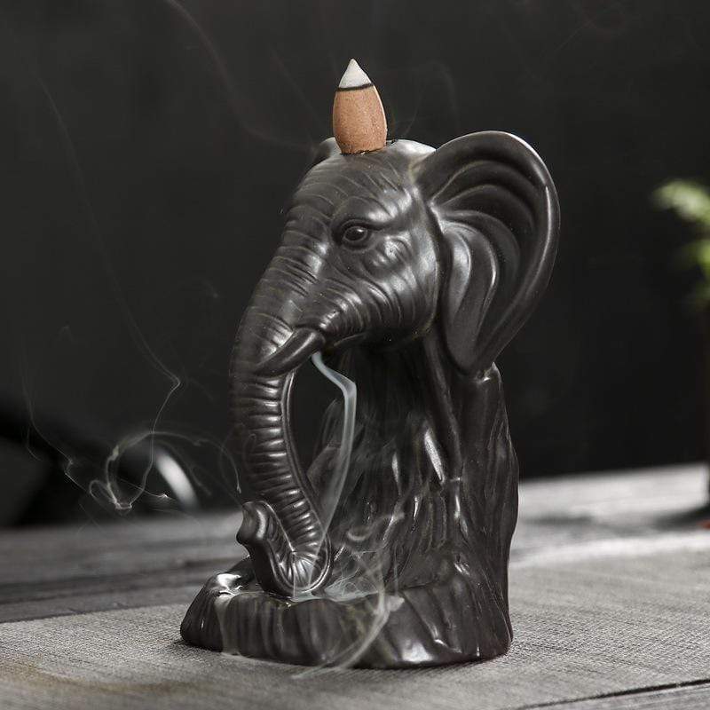 Elephant Head Backflow Incense Burner Blackbrdstore