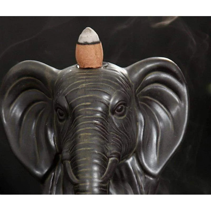 Elephant Head Backflow Incense Burner Blackbrdstore