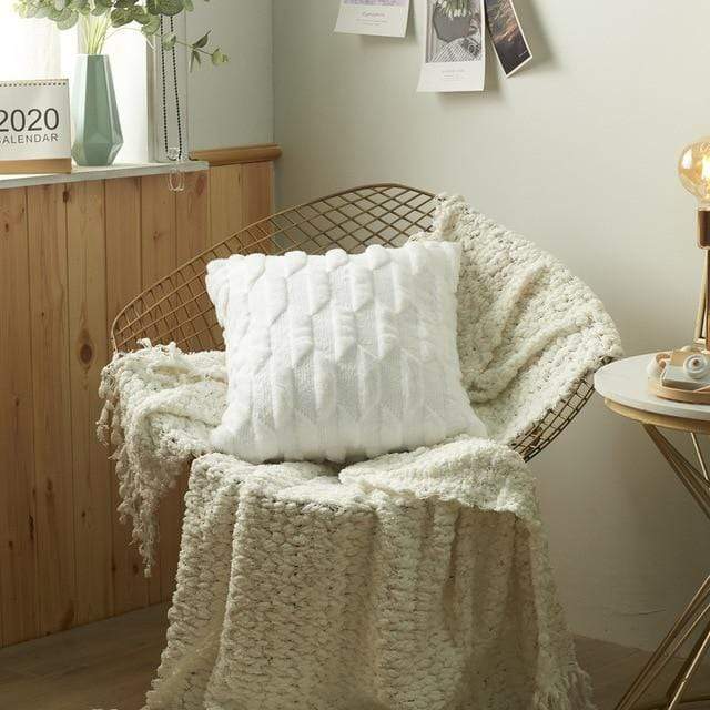 Embossed Plush Cushion Cover Blackbrdstore