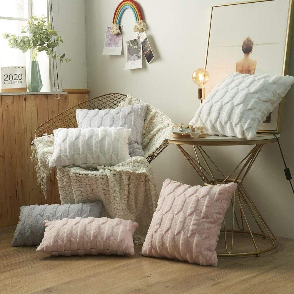 Embossed Plush Cushion Cover Blackbrdstore