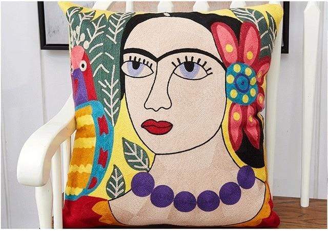 Embroidery Art Pillow Cover Blackbrdstore
