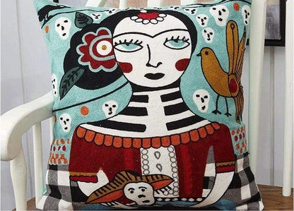 Embroidery Art Pillow Cover Blackbrdstore