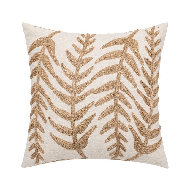 Embroidery Leaves Cushion Covers Blackbrdstore