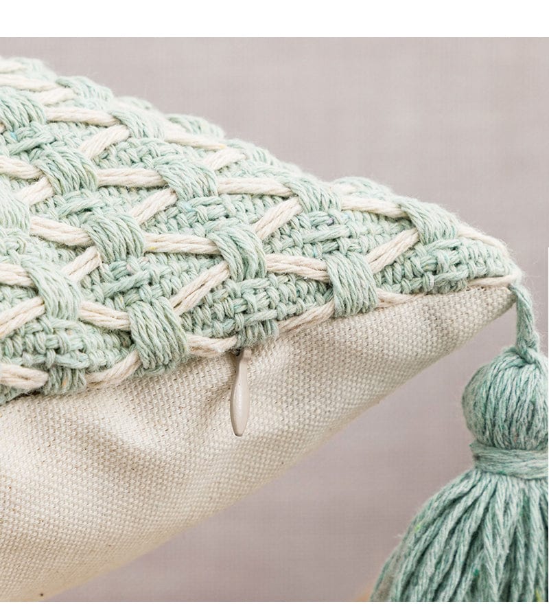 Embroidery Leaves Cushion Covers Blackbrdstore