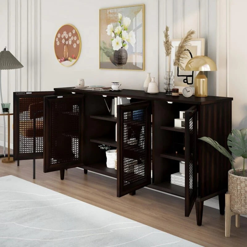 Emmerich Sideboard With Artificial Rattan Door Blackbrdstore