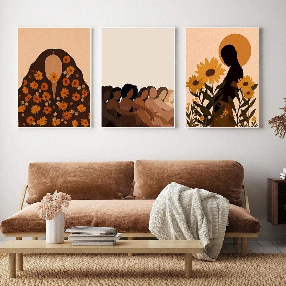 Empowerment Africa Sunflower Female Wall Art Canvas Blackbrdstore