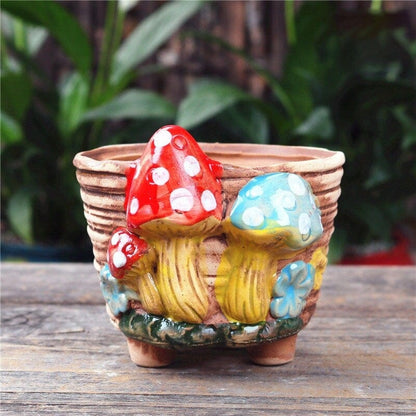 Enchanted Mushroom Flower Pot Blackbrdstore