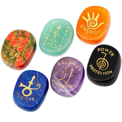 Engraved Pocket Palm Stones Blackbrdstore