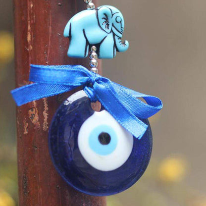 Evil Eye Amulet With Elephants Blackbrdstore