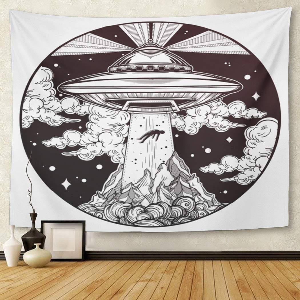 Extraterrestrial Spaceship Tapestry Blackbrdstore