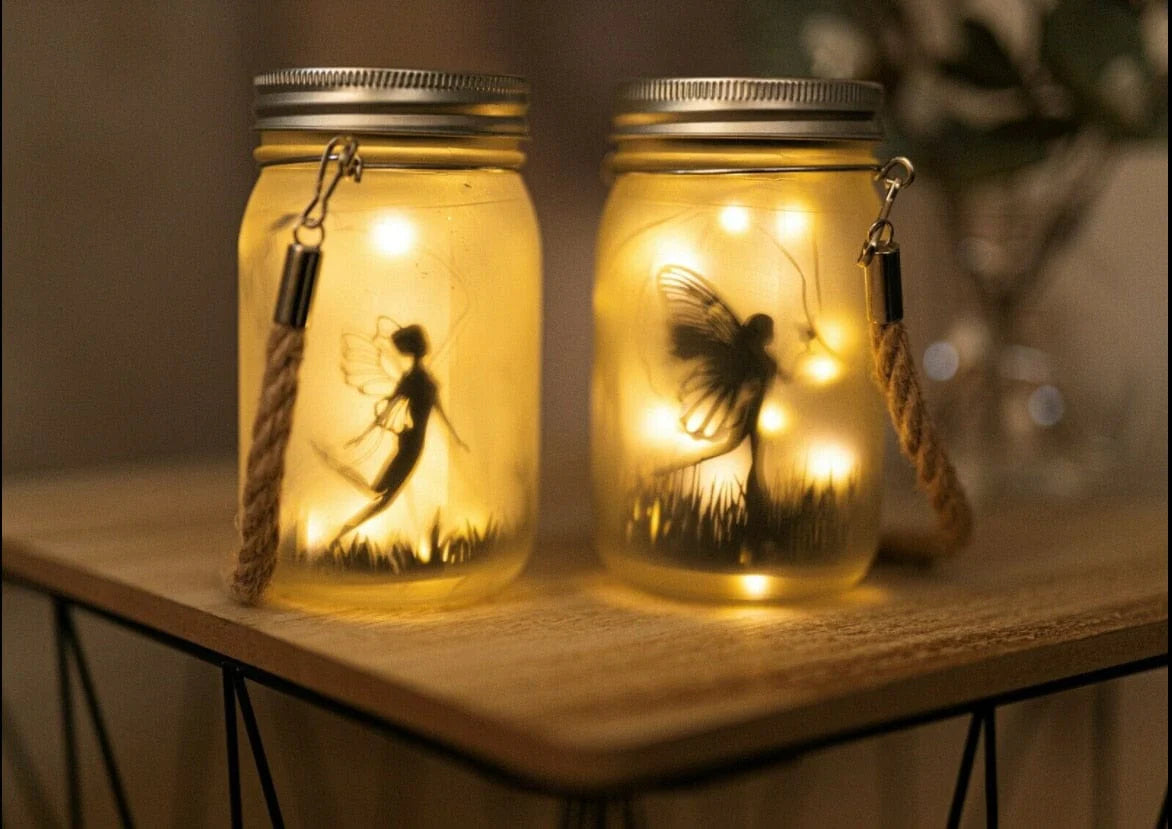 Fairy Mason Jar Solar Lamp Blackbrdstore