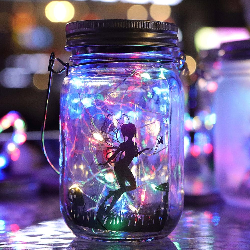 Fairy Mason Jar Solar Lamp Blackbrdstore