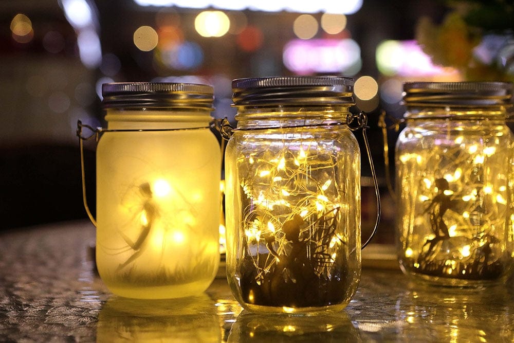 Fairy Mason Jar Solar Lamp Blackbrdstore