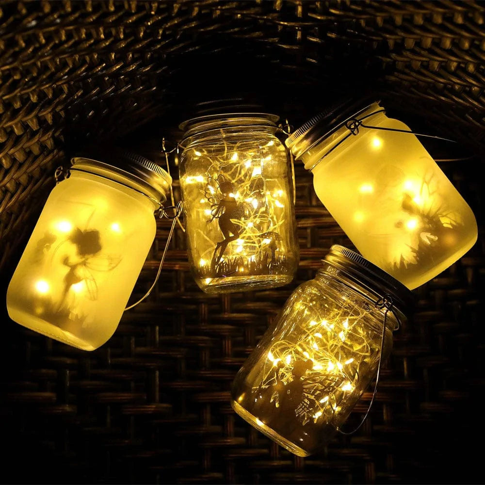 Fairy Mason Jar Solar Lamp Blackbrdstore