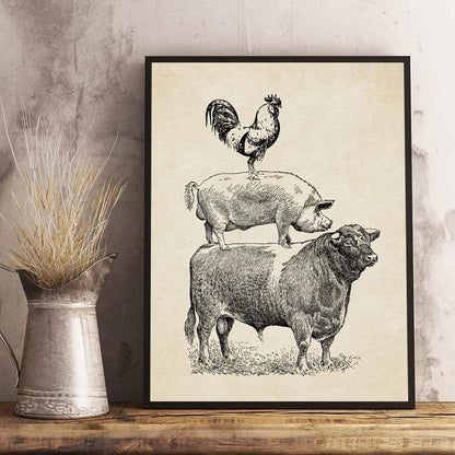 Farmhouse Retro Wall Art Canvas Blackbrdstore