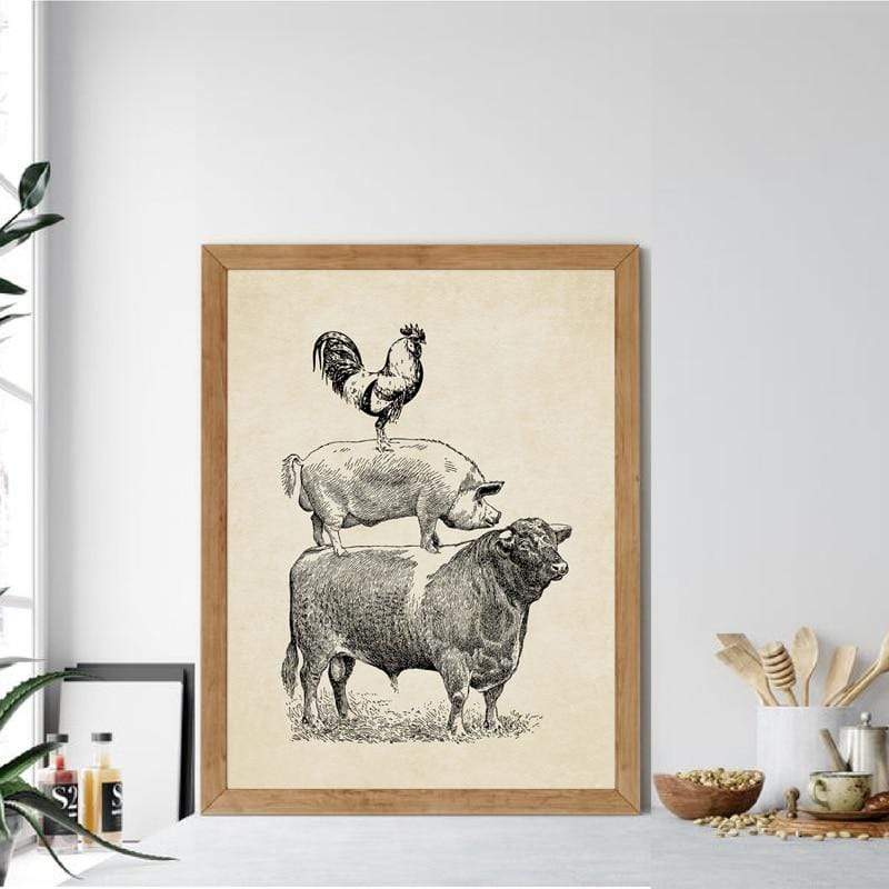 Farmhouse Retro Wall Art Canvas Blackbrdstore