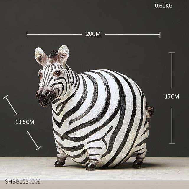 Fat Zebra Statue Blackbrdstore