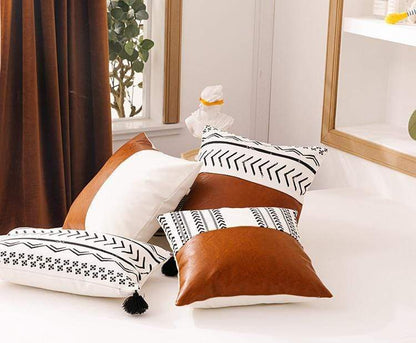 Faux Leather Cushion Cover Blackbrdstore