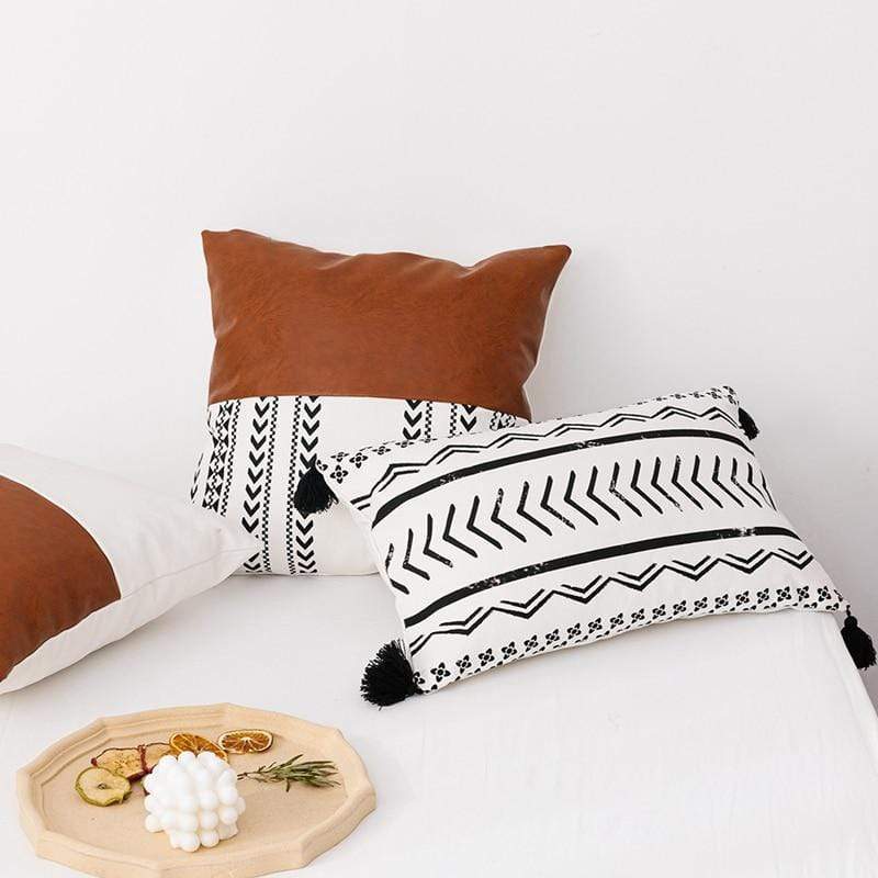 Faux Leather Cushion Cover Blackbrdstore