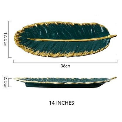 Feather Ceramic Plate Blackbrdstore