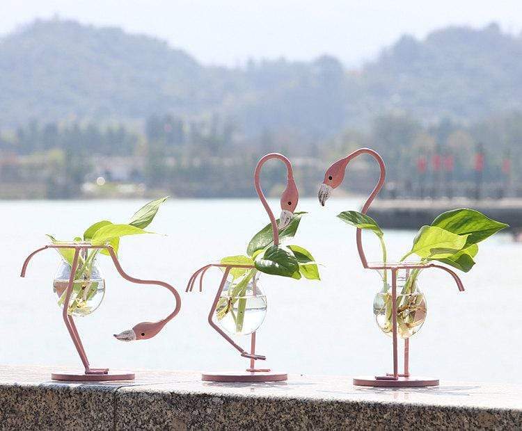 Flamingo Plant Vase Blackbrdstore