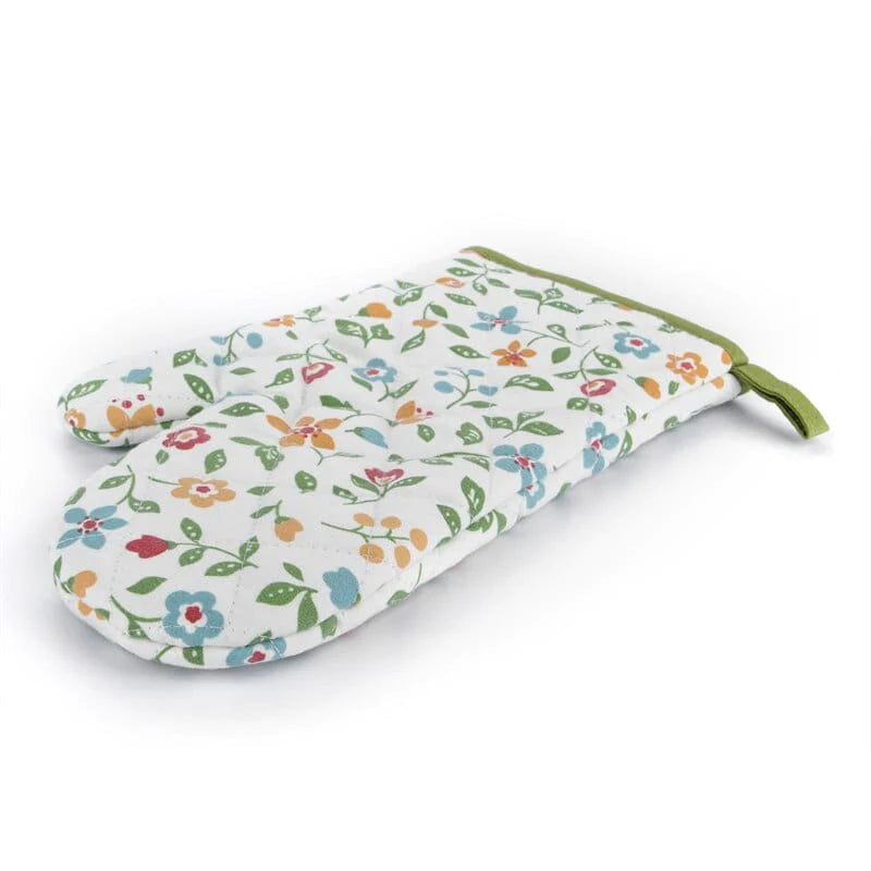 Flower and Grass Oven Mitts Blackbrdstore