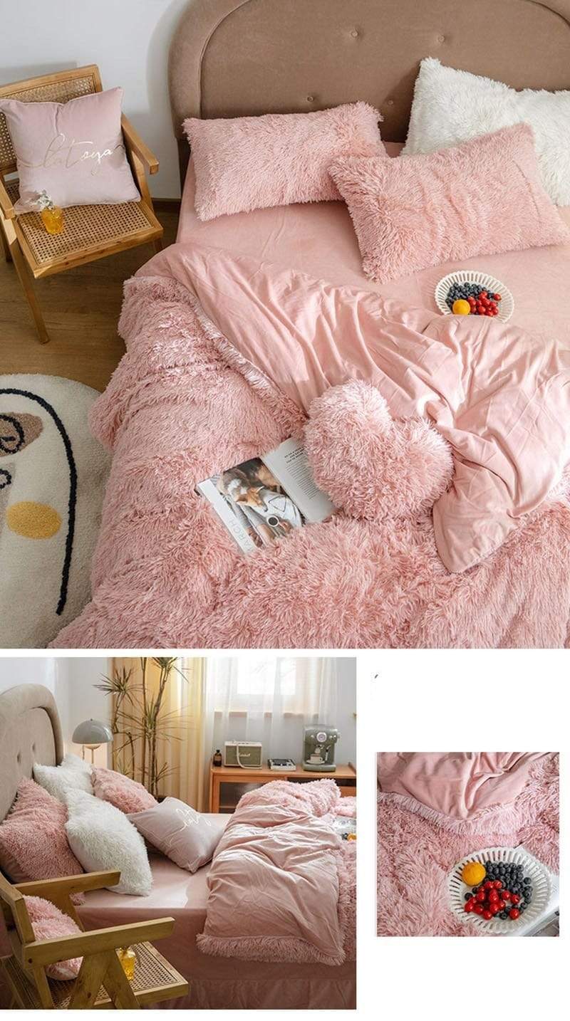 Fluffy Duvet Cover Set Blackbrdstore