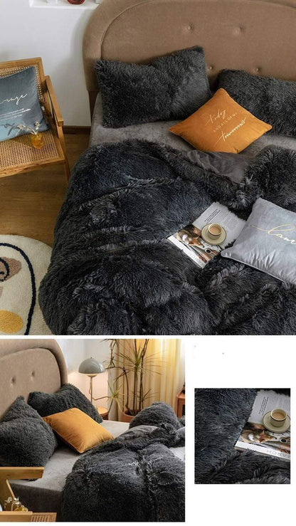 Fluffy Duvet Cover Set Blackbrdstore