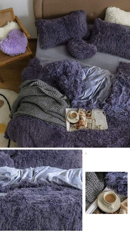 Fluffy Duvet Cover Set Blackbrdstore