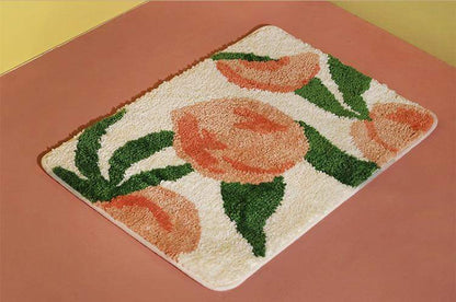 Fluffy Peach Bathmat Blackbrdstore