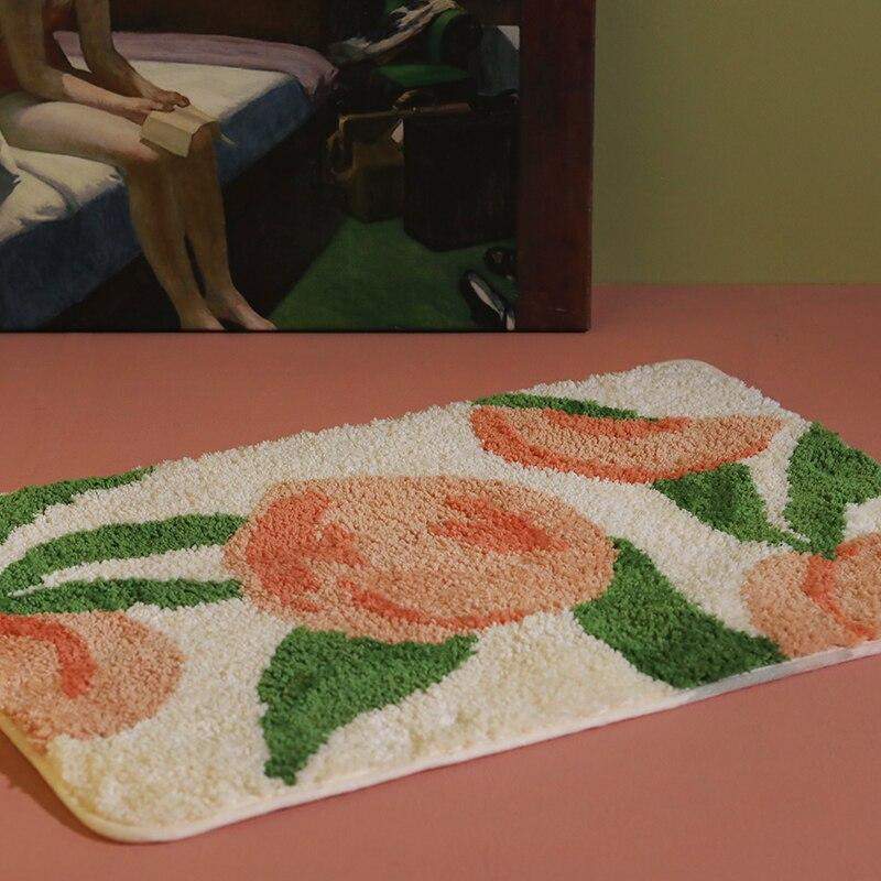 Fluffy Peach Bathmat Blackbrdstore