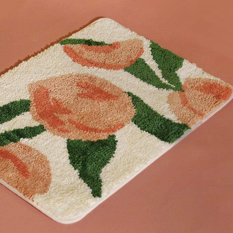 Fluffy Peach Bathmat Blackbrdstore