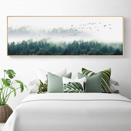 Foggy Forest Wall Art Canvas Blackbrdstore