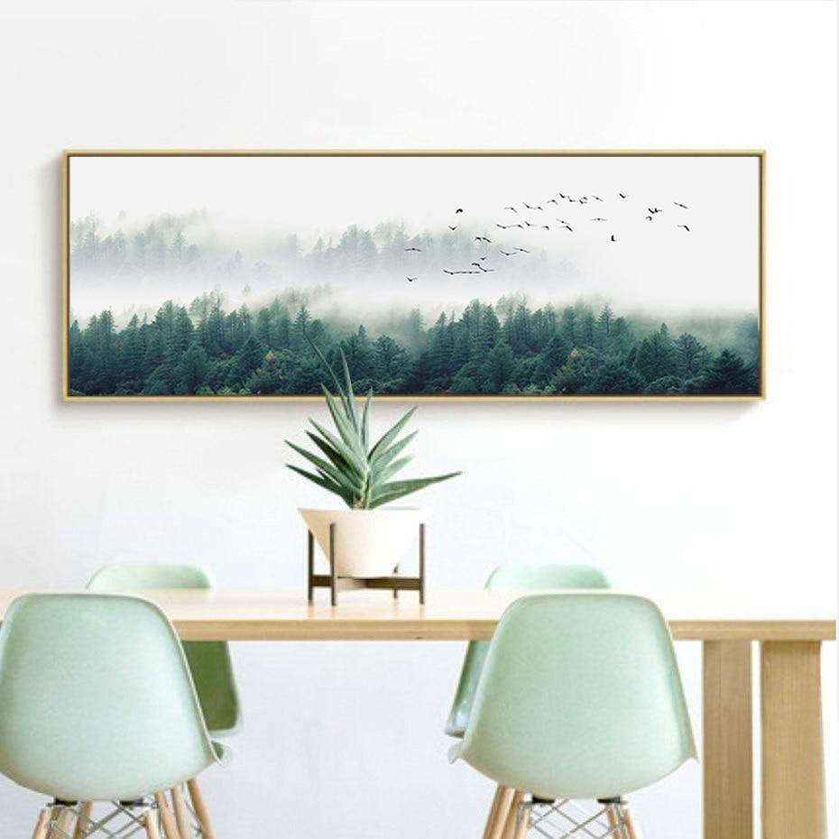 Foggy Forest Wall Art Canvas Blackbrdstore