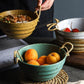 Fortessa Ceramic Bowl With Hemp Rope Handle Blackbrdstore