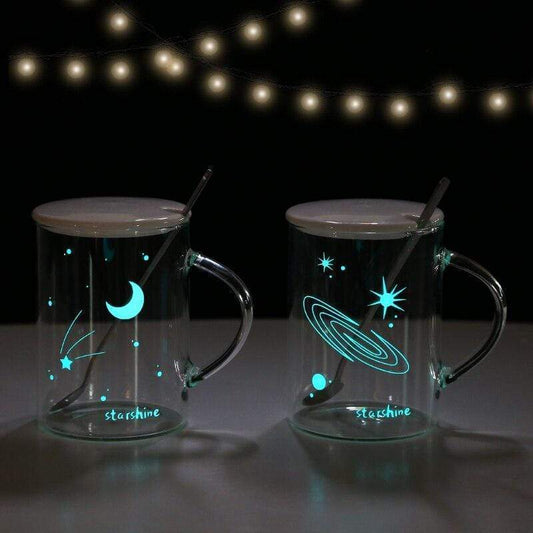 Galaxial Luminous Glass Mug Blackbrdstore