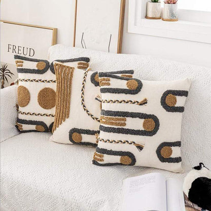 Geometric Embroidery Cushion Cover Blackbrdstore