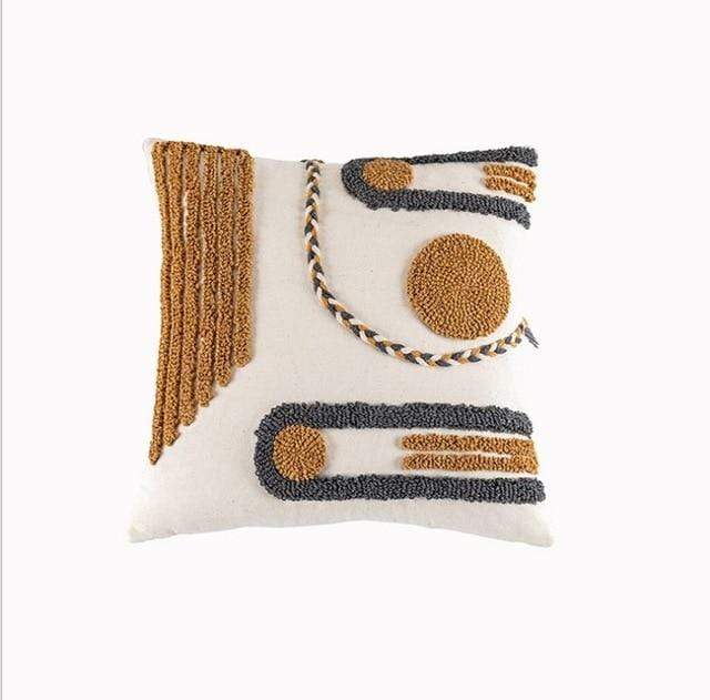 Geometric Embroidery Cushion Cover Blackbrdstore