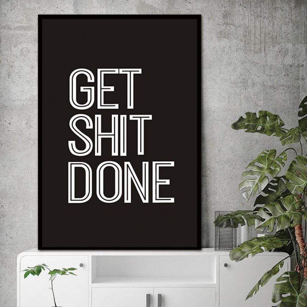 Get Shit Done Canvas Wall Art Blackbrdstore