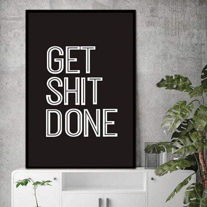 Get Shit Done Canvas Wall Art Blackbrdstore