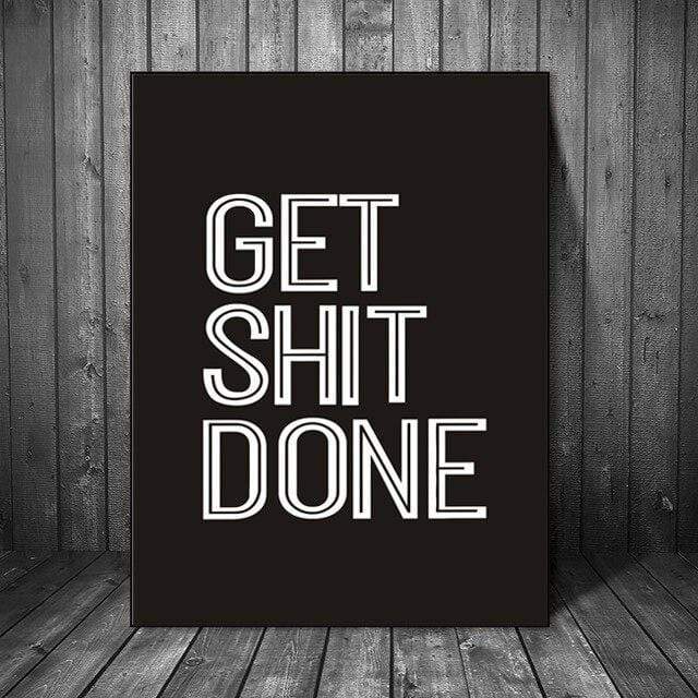 Get Shit Done Canvas Wall Art Blackbrdstore