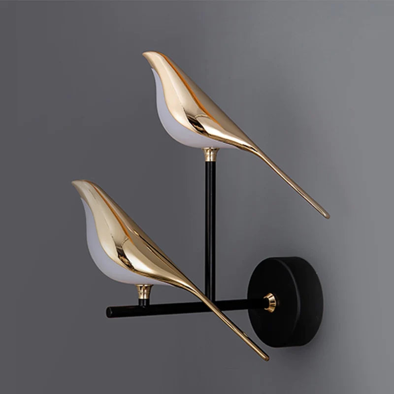 Gold Birds Wall Sconce Light Blackbrdstore