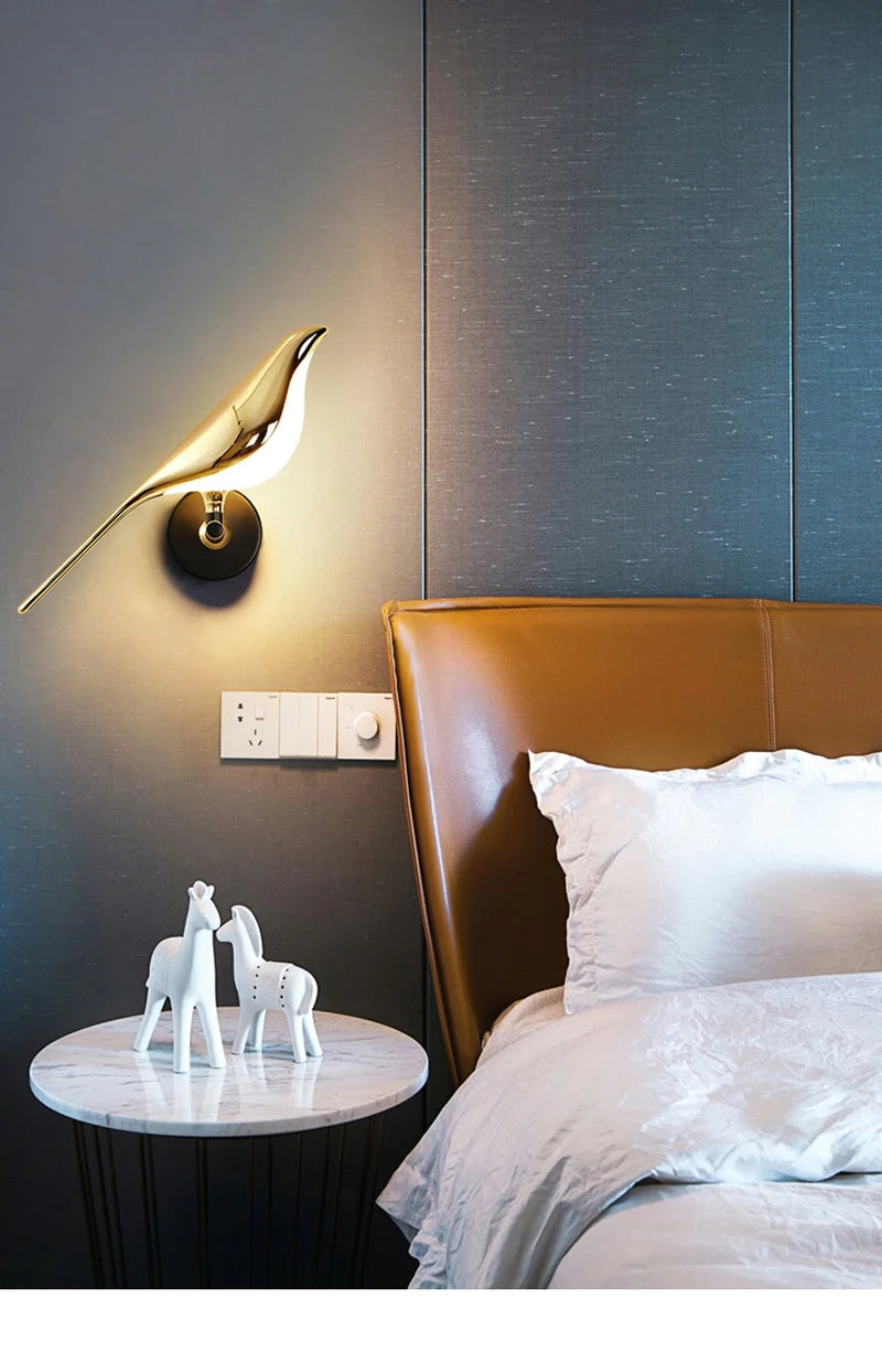 Gold Birds Wall Sconce Light Blackbrdstore