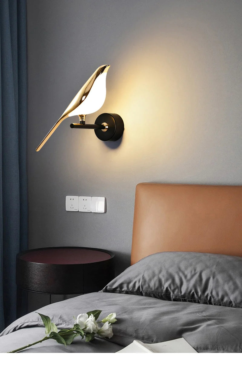 Gold Birds Wall Sconce Light Blackbrdstore