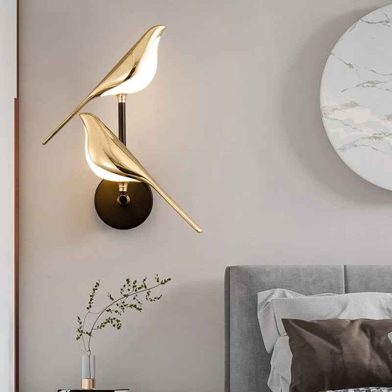 Gold Birds Wall Sconce Light Blackbrdstore