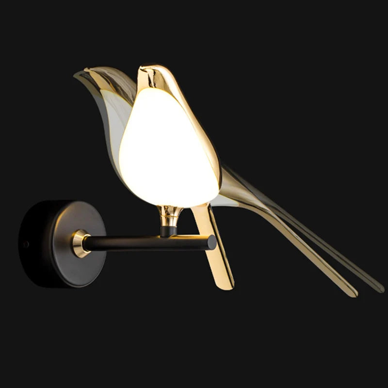 Gold Birds Wall Sconce Light Blackbrdstore