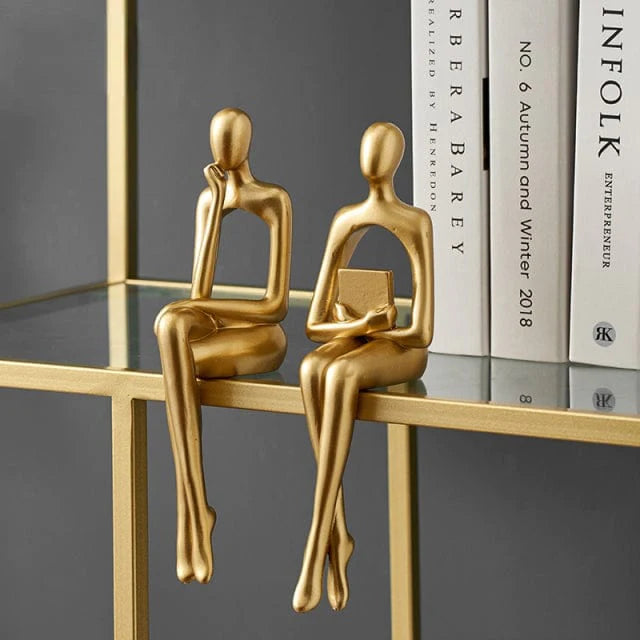 Gold Thinking Figurine Blackbrdstore