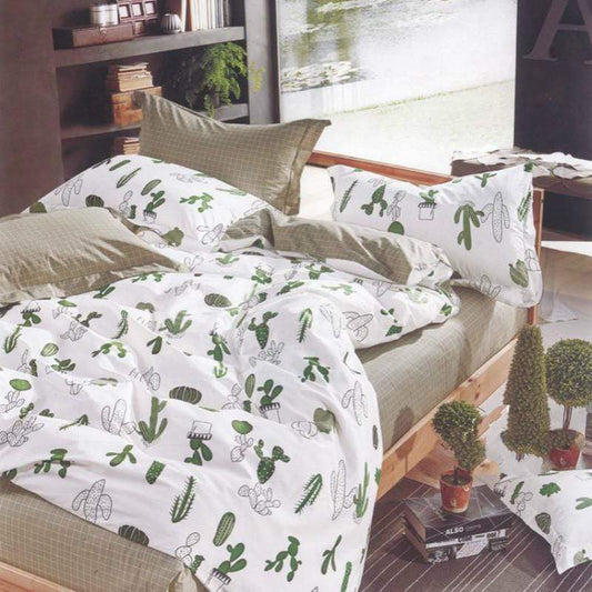 Green Cactus Bed Sheet Blackbrdstore