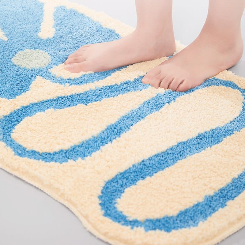 Groovy Floral Bath Mat Blackbrdstore